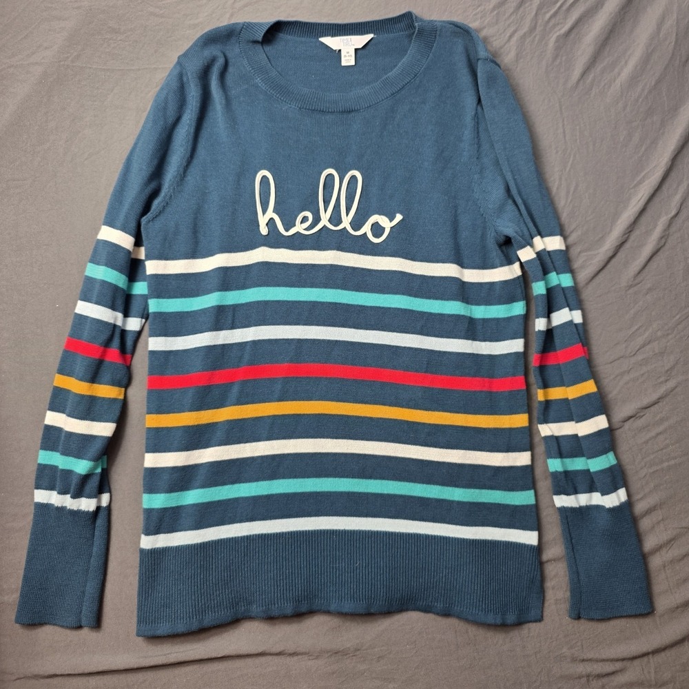 Time & Tru women's sweater Happy Striped Medium 8-10